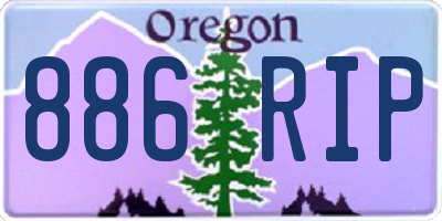 OR license plate 886RIP