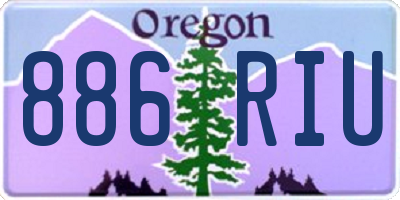 OR license plate 886RIU