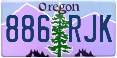 OR license plate 886RJK