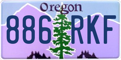 OR license plate 886RKF
