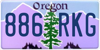OR license plate 886RKG