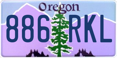OR license plate 886RKL