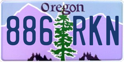 OR license plate 886RKN