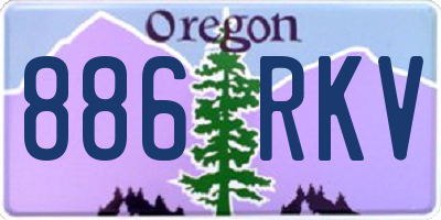 OR license plate 886RKV