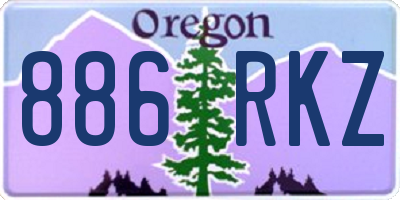 OR license plate 886RKZ