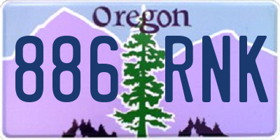 OR license plate 886RNK