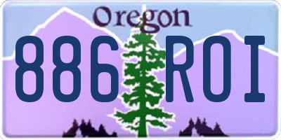 OR license plate 886ROI