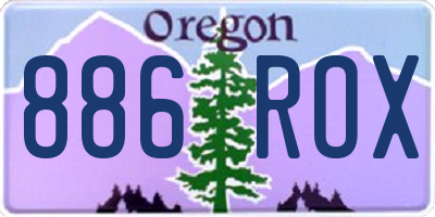 OR license plate 886ROX
