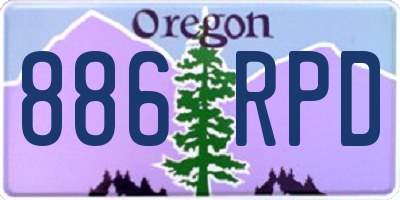 OR license plate 886RPD