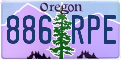 OR license plate 886RPE