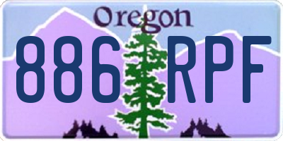 OR license plate 886RPF