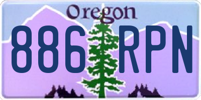 OR license plate 886RPN