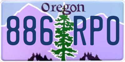 OR license plate 886RPO
