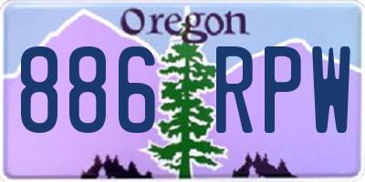 OR license plate 886RPW