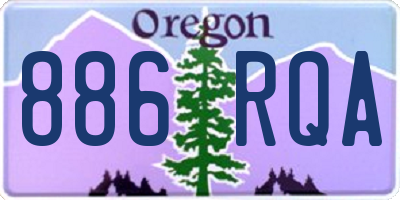 OR license plate 886RQA