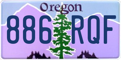 OR license plate 886RQF