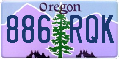 OR license plate 886RQK