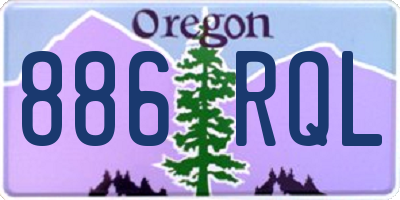 OR license plate 886RQL