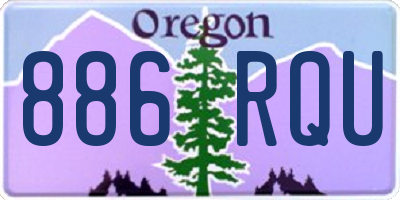 OR license plate 886RQU