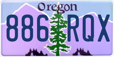 OR license plate 886RQX