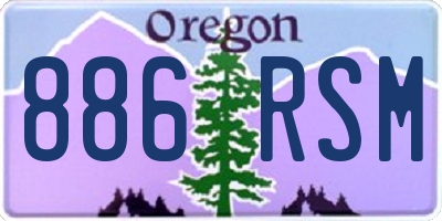 OR license plate 886RSM