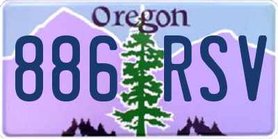 OR license plate 886RSV