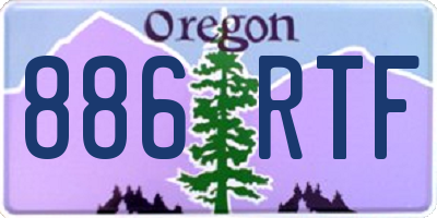 OR license plate 886RTF