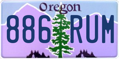 OR license plate 886RUM