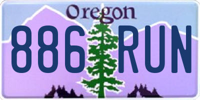 OR license plate 886RUN