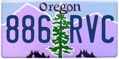 OR license plate 886RVC