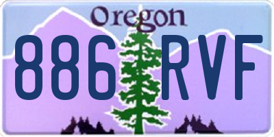 OR license plate 886RVF