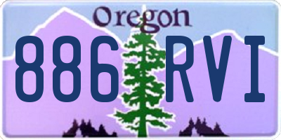 OR license plate 886RVI