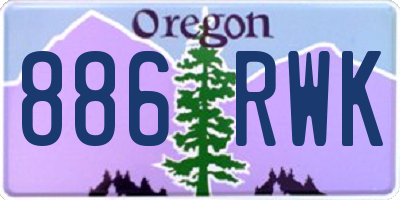 OR license plate 886RWK