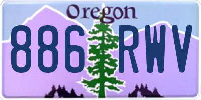 OR license plate 886RWV