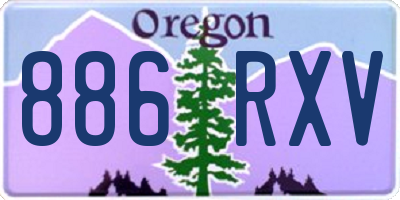 OR license plate 886RXV