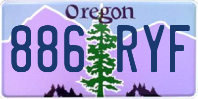 OR license plate 886RYF