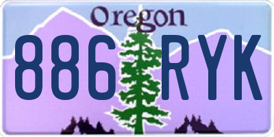 OR license plate 886RYK