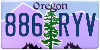 OR license plate 886RYV