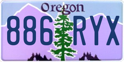 OR license plate 886RYX
