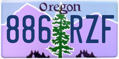 OR license plate 886RZF
