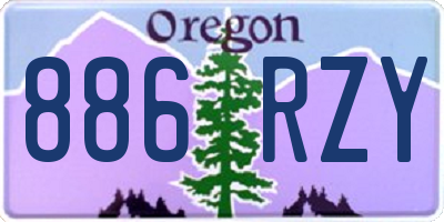 OR license plate 886RZY