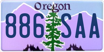 OR license plate 886SAA