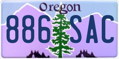 OR license plate 886SAC