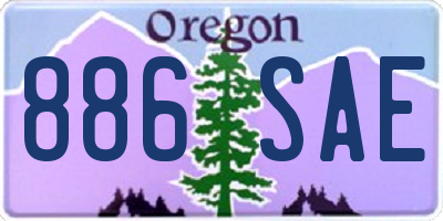 OR license plate 886SAE