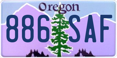 OR license plate 886SAF