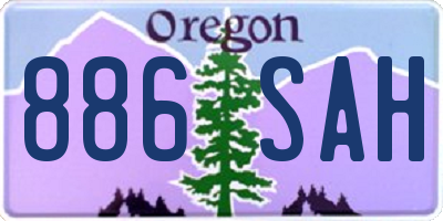 OR license plate 886SAH