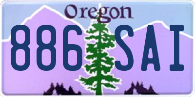 OR license plate 886SAI