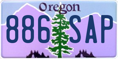 OR license plate 886SAP