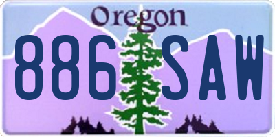 OR license plate 886SAW