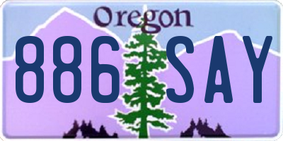 OR license plate 886SAY